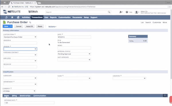 How to Enter a NetSuite Purchase Order - Sikich