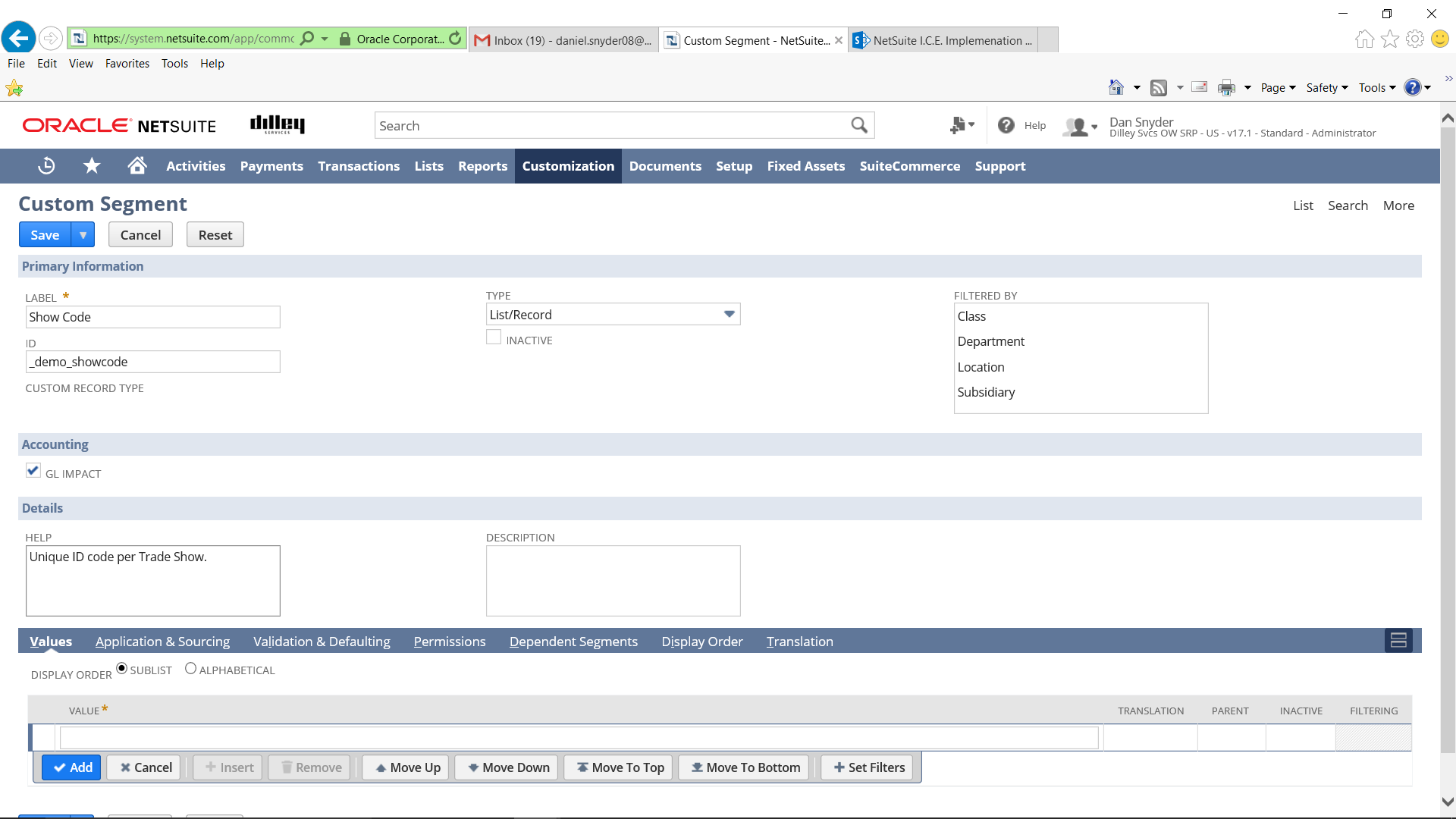 How to Apply Custom Segments in NetSuite to Transactions