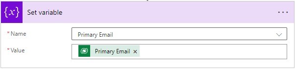 set variable by primary email