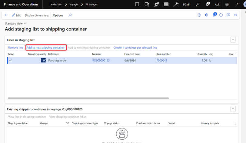 add staging list to shipping container